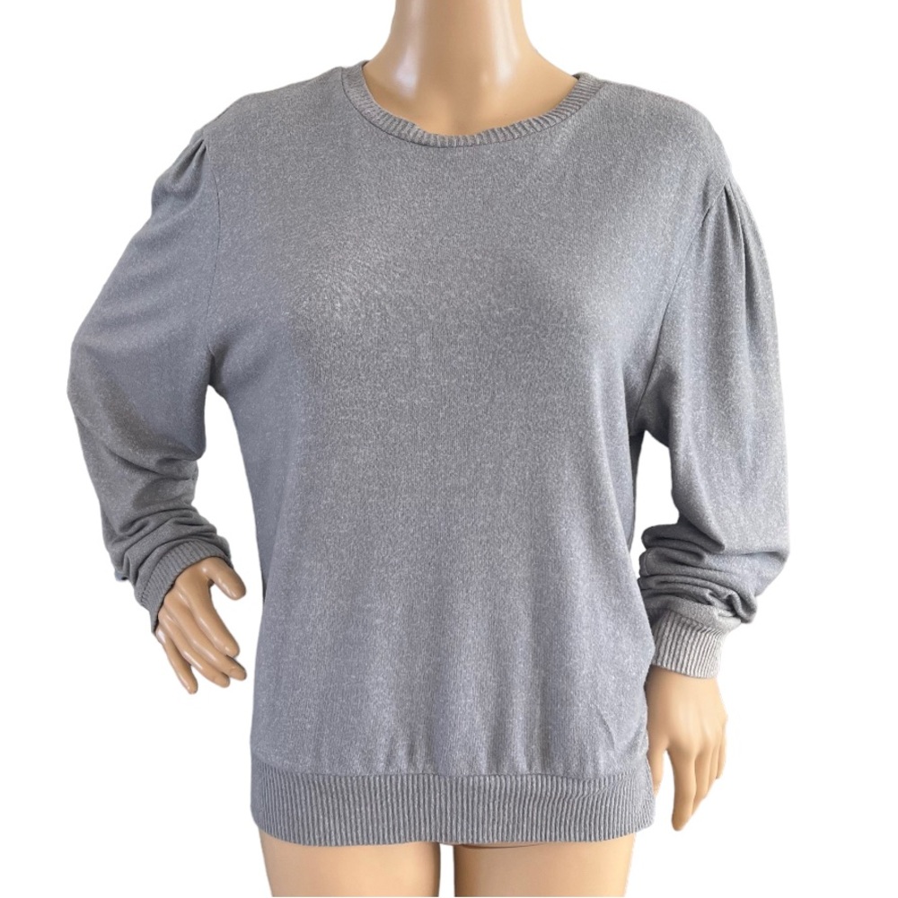 Joe’s Jeans Gray Sweater Lightweight Puff Sleeves